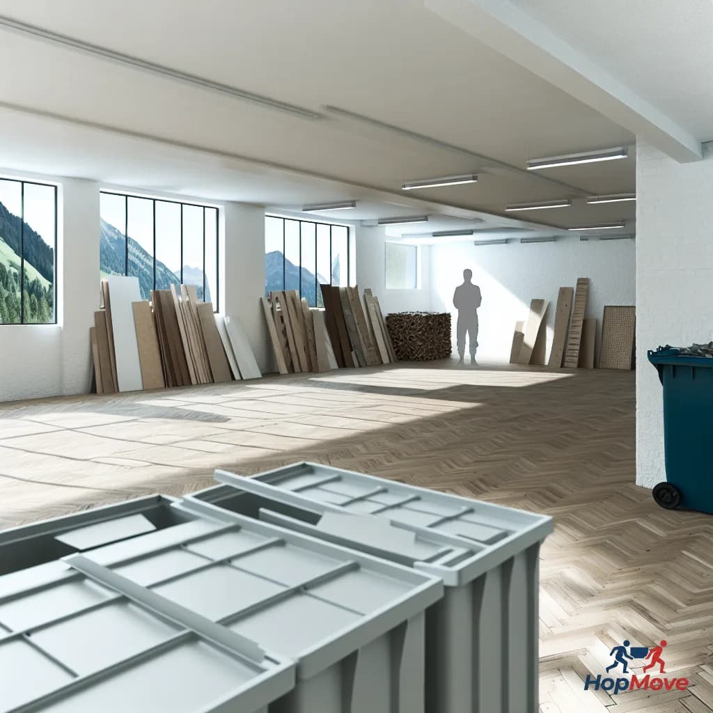 Recycling und Abfalltrennungsszene in Genf, Schweiz