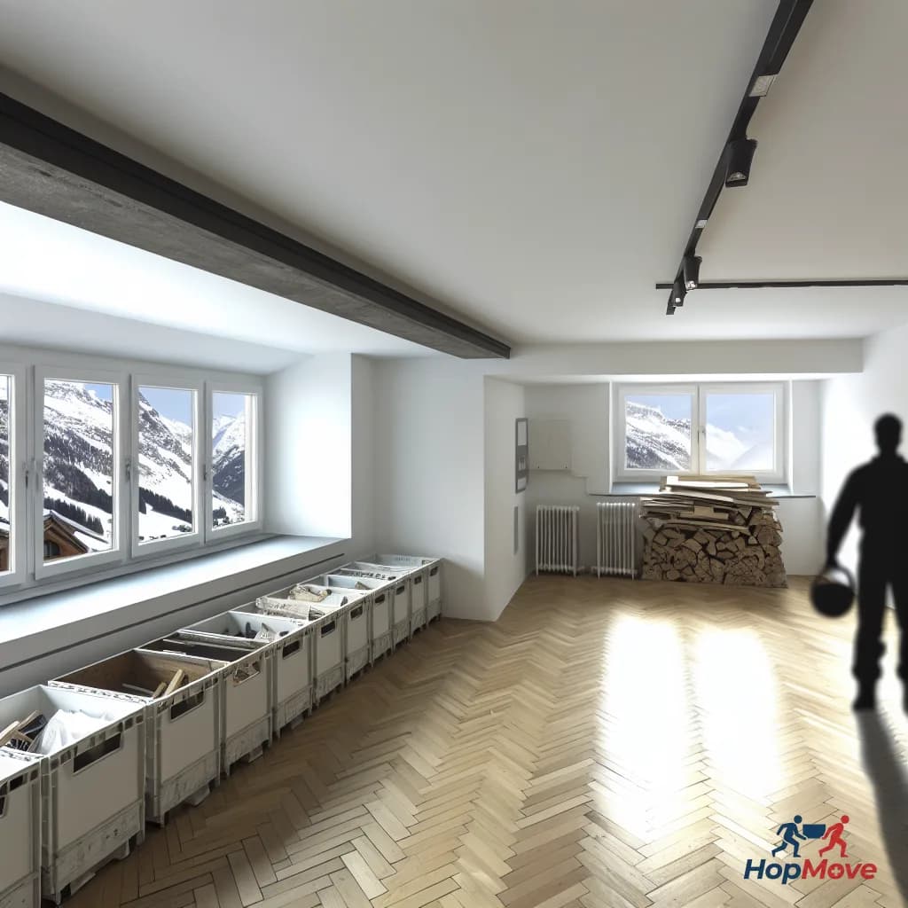 Ein HopMove-Team bei der Entrümpelung eines Nachlasses in Chancy, Schweiz.