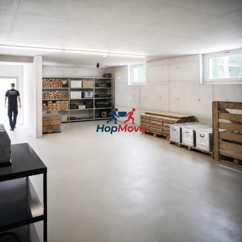 Équipe de HopMove travaillant sur l'évacuation d'encombrants à Cologny, Suisse
