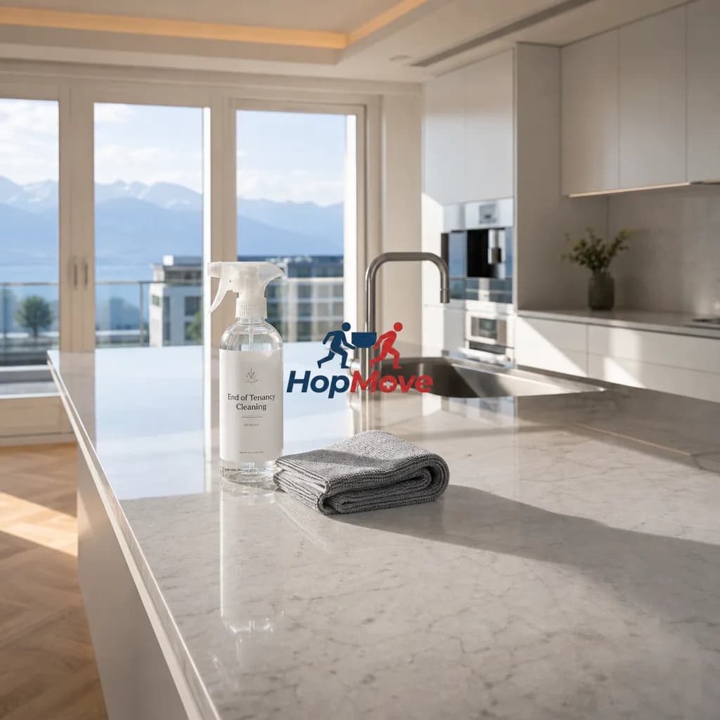 Servicio de limpieza profesional en un apartamento en Genève.